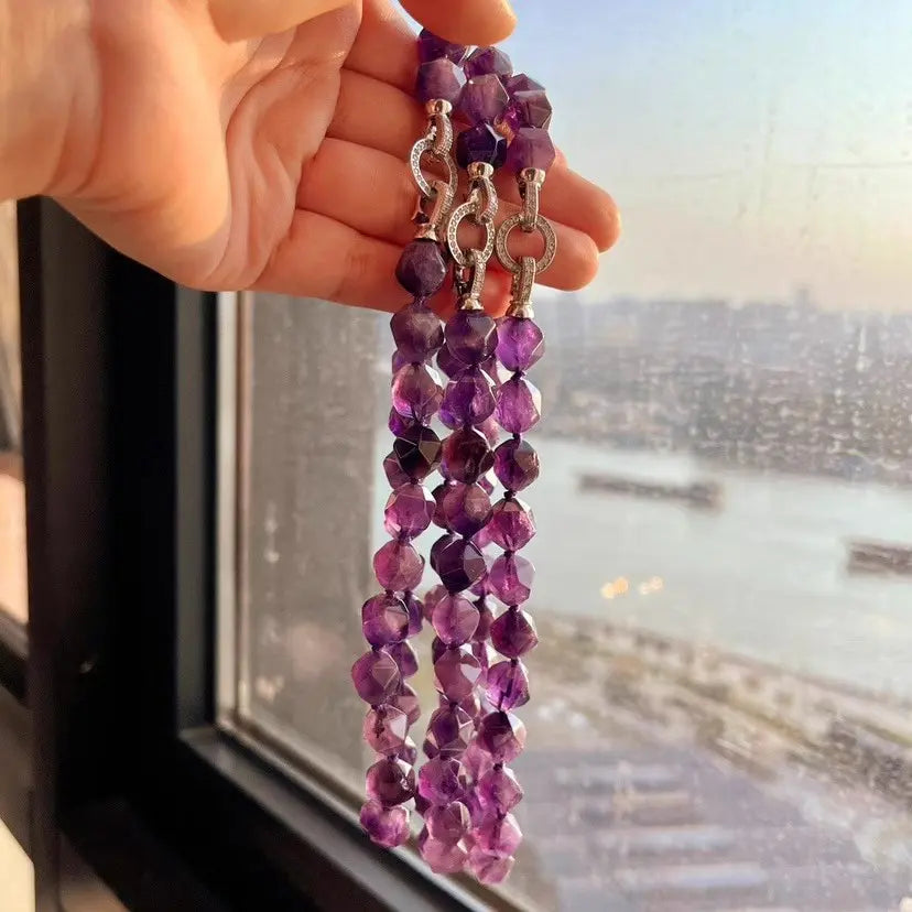 Women's Uruguayan Amethyst Necklace | 12mm Irregular Beads
