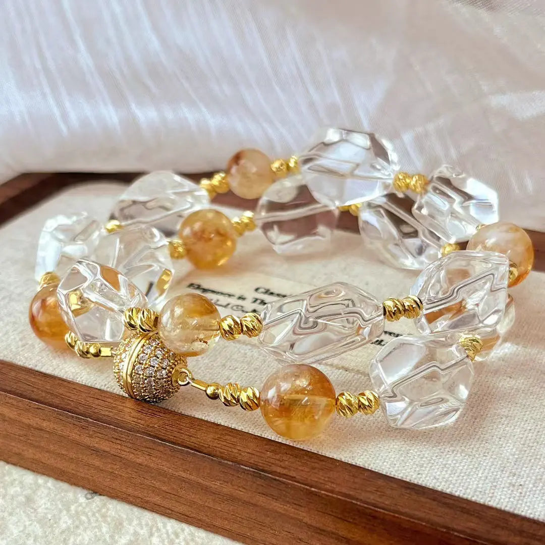 Maillard Natural Yellow & White Crystal Necklace