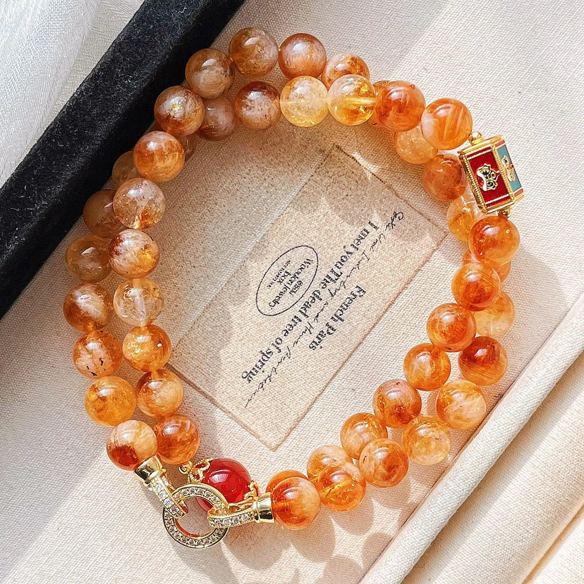 10mm Natural Citrine Necklace | Autumn Winter Maillard Style Choker