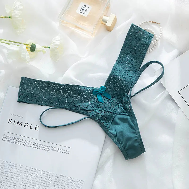 💫Women's Sexy Lace Thong — Mesh, Thin-Strap, Cutout, Sheer G-String