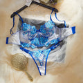 💫Sexy Embroidered Mesh Lingerie Set | Underwire Push-Up Bra & V-String